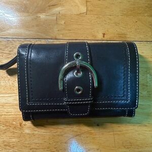 Black Leather Wallet COACH